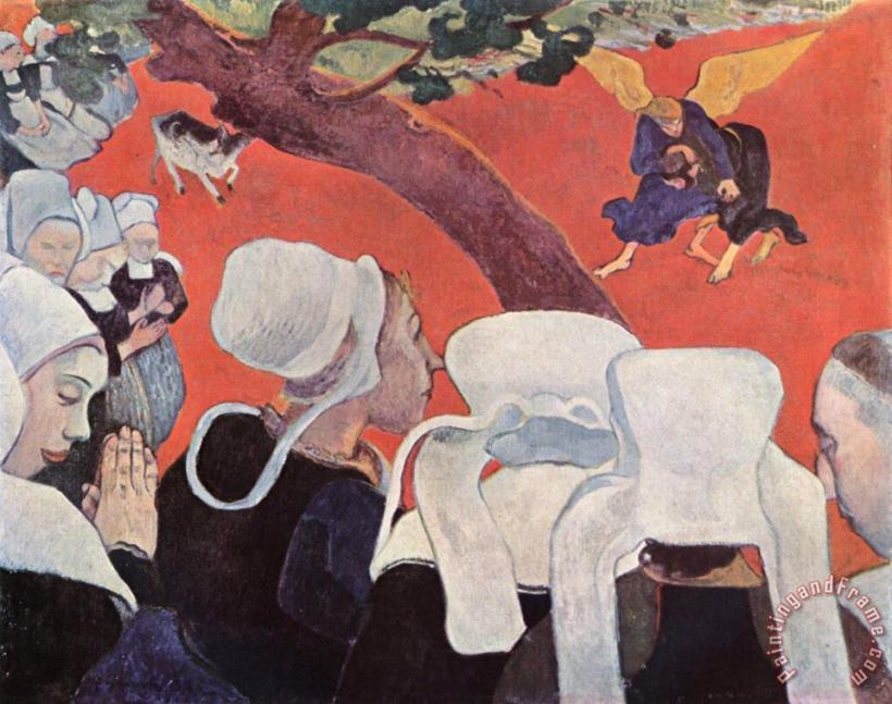 The Vision After The Sermon (jacob Wrestling with The Angel) painting - Paul Gauguin The Vision After The Sermon (jacob Wrestling with The Angel) Art Print