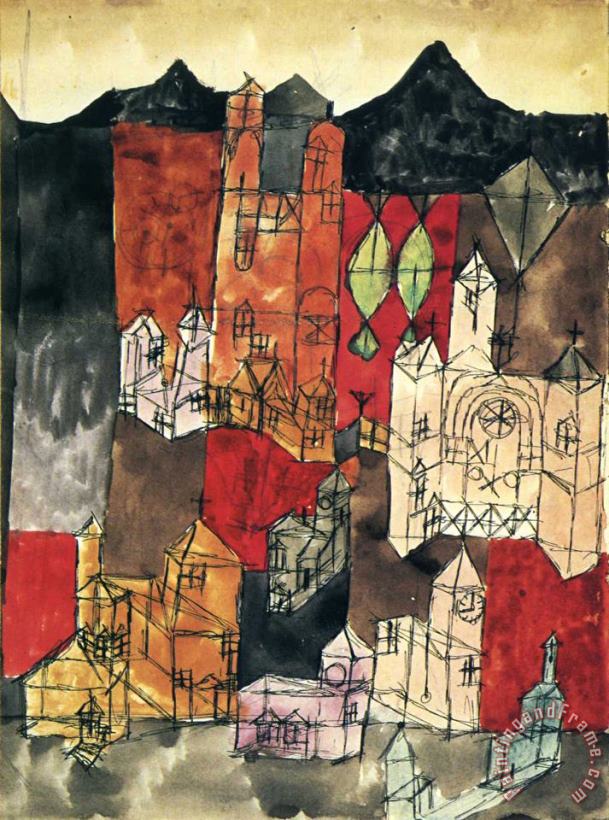 City of Churches 1918 painting - Paul Klee City of Churches 1918 Art Print
