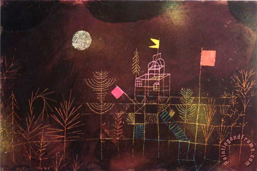 Flagged Pavilion painting - Paul Klee Flagged Pavilion Art Print
