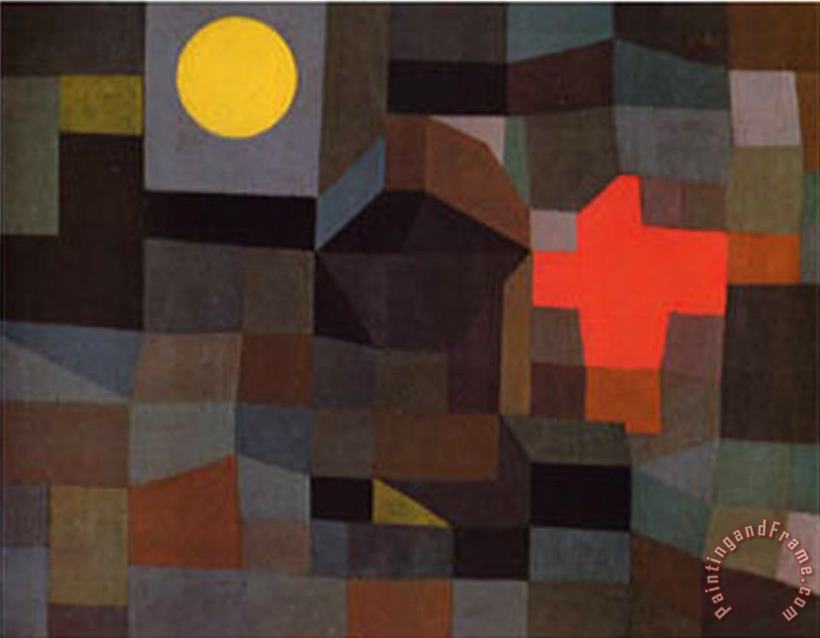Paul Klee Incendio Sotto La Luna Piena Art Print