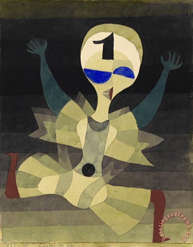 Paul Klee Runner at The Goal (laufer Am Ziel) Art Print