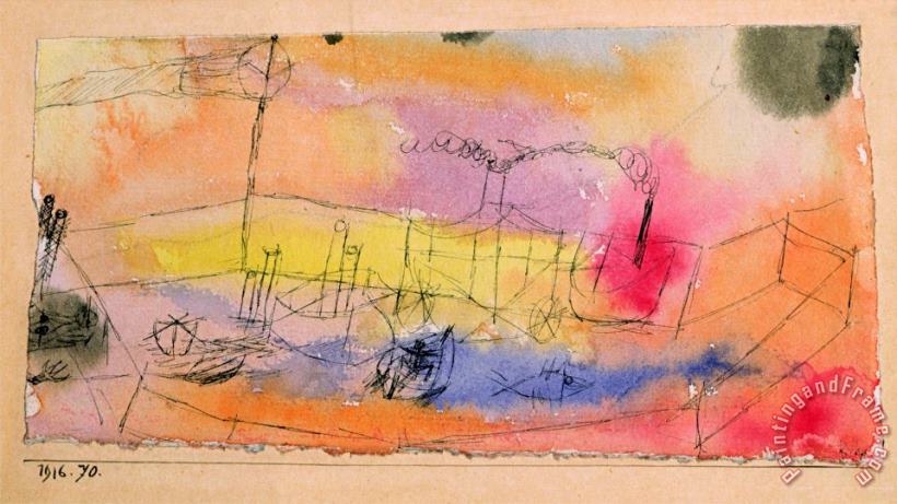 Paul Klee The Fish in The Harbour 1916 Art Painting