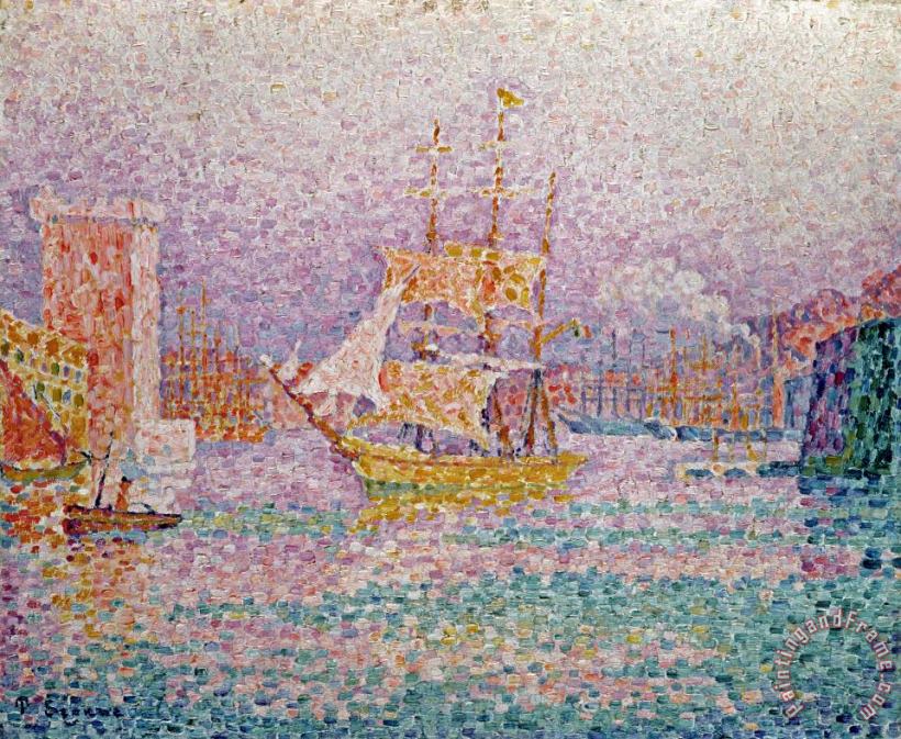 Paul Signac Harbour at Marseilles Art Painting