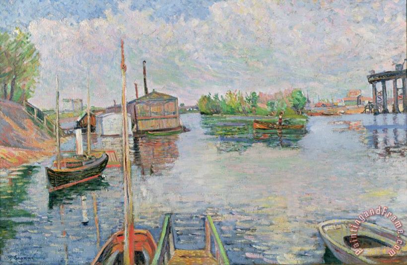 Paul Signac The Bateau Lavoir at Asnieres Art Painting