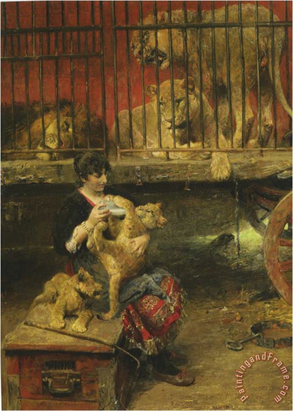 Paul Wilhelm Meyerheim Feeding The Cubs Art Painting
