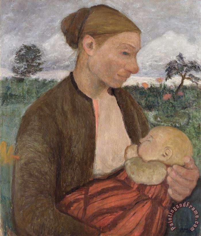 Mother and Child painting - Paula Modersohn-Becker Mother and Child Art Print