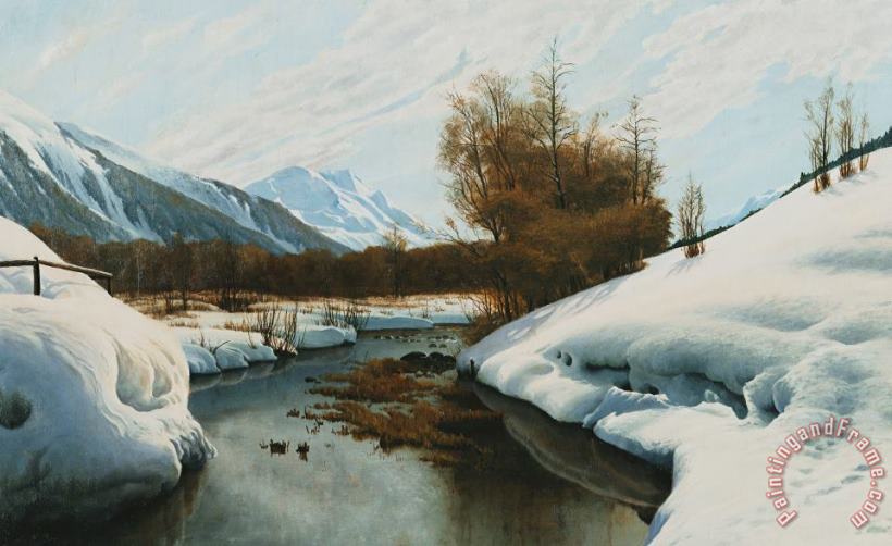 Peder Monsted Near La Punt St Morritz In The Engadine Valley Art Painting