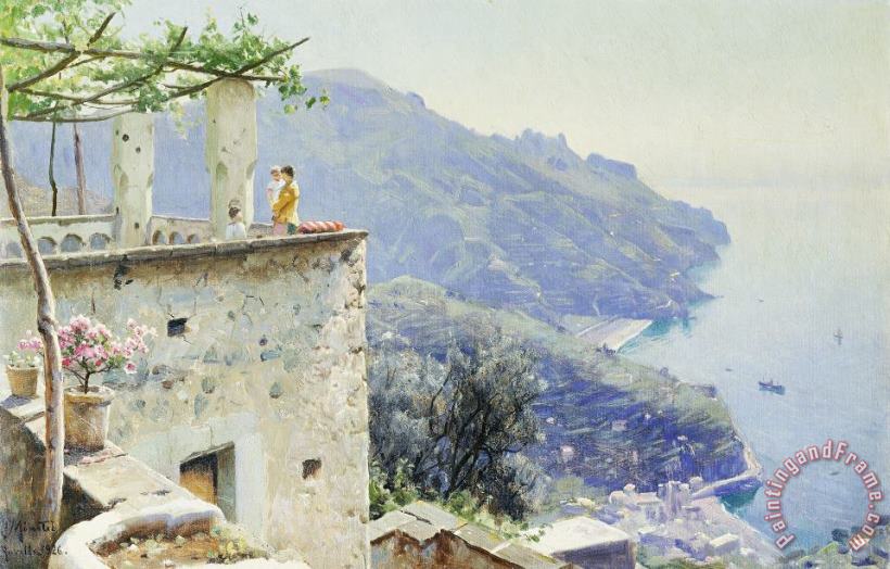 Peder Monsted The Ravello Coastline Art Painting