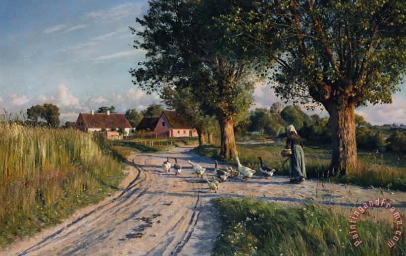 The Way Home painting - Peder Monsted The Way Home Art Print