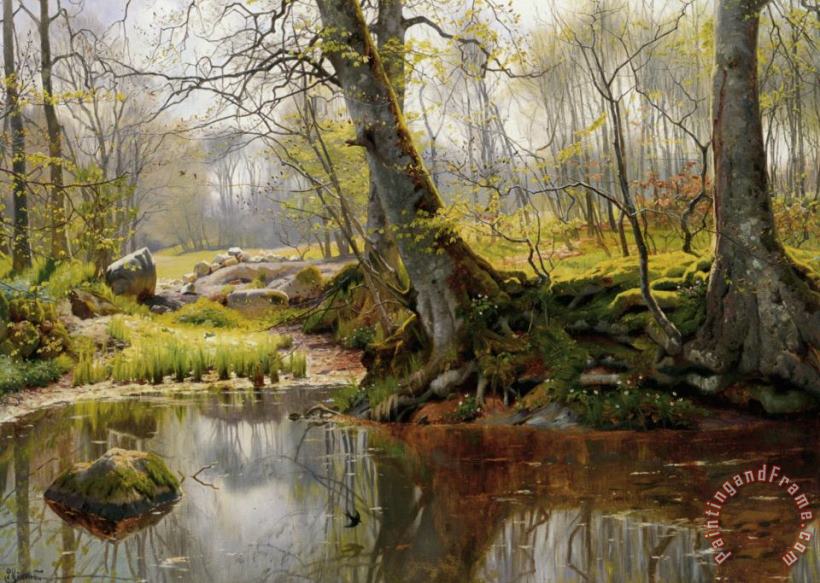 Peder Mork Monsted A Tranquil Pond Art Painting