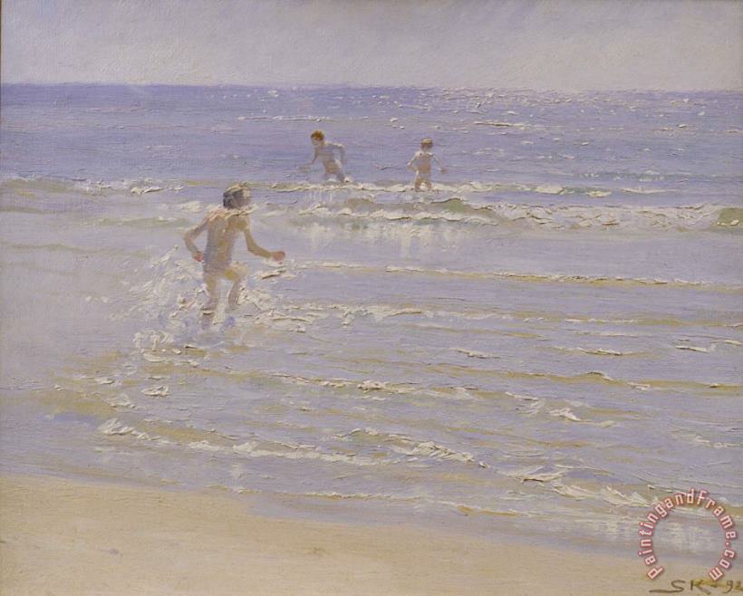 Peder Severin Kroyer Boys Swimming Art Painting