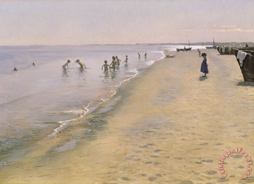 Summer Day at the South Beach of Skagen painting - Peder Severin Kroyer Summer Day at the South Beach of Skagen Art Print