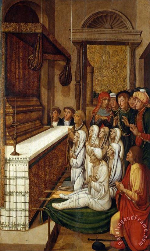 Six Resurrections Before The Relics of Saint Stephen painting - Pere Gasco Six Resurrections Before The Relics of Saint Stephen Art Print