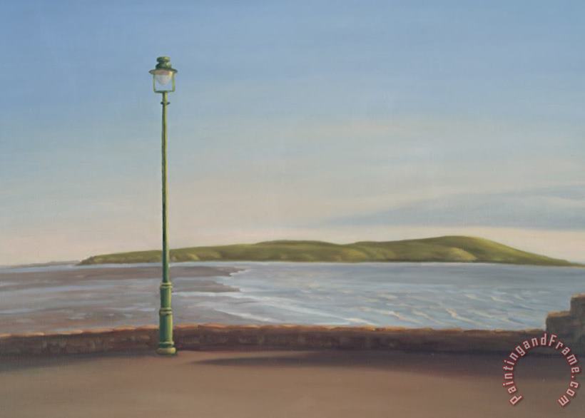 Lamppost And Brean Down painting - Peter Breeden Lamppost And Brean Down Art Print