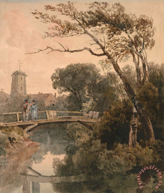 Peter de Wint The Old Bridge Art Painting