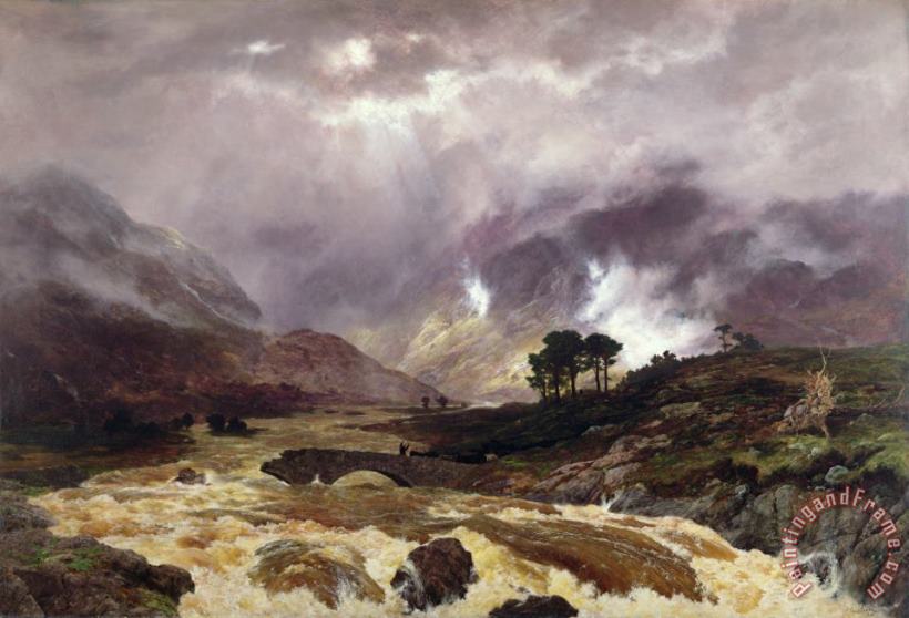 Peter Graham A Spate in the Highlands Art Painting
