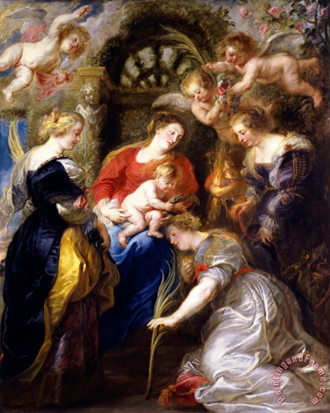 Crowning of Saint Catherine painting - Peter Paul Rubens Crowning of Saint Catherine Art Print