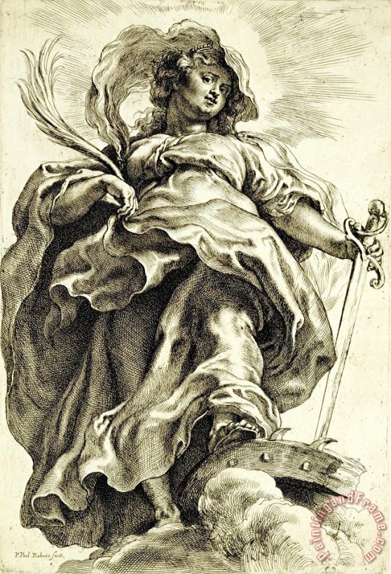 Peter Paul Rubens Saint Catherine (of Alexandria) in The Clouds Art Painting