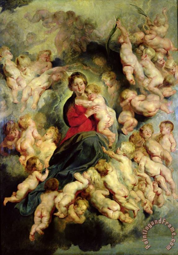 Peter Paul Rubens The Virgin And Child Surrounded by The Holy Innocents Or, The Virgin with Angels Art Painting