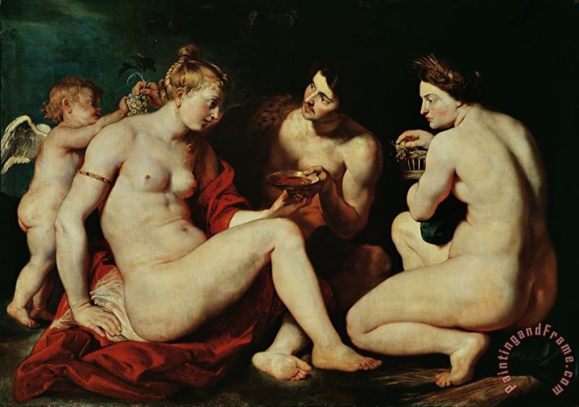 Peter Paul Rubens Venus, Cupid, Bacchus And Ceres Art Print