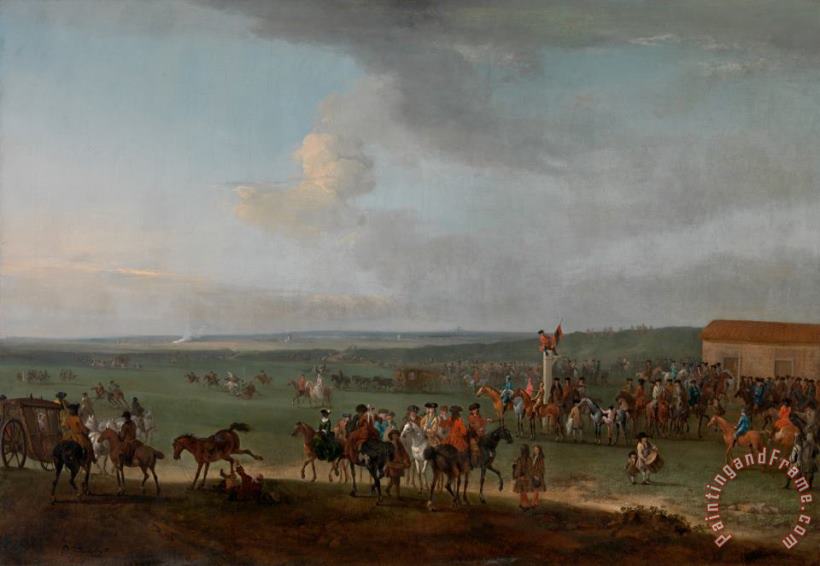 The Round Course at Newmarket, Cambridgeshire, Preparing for The King's Plate painting - Peter Tillemans The Round Course at Newmarket, Cambridgeshire, Preparing for The King's Plate Art Print
