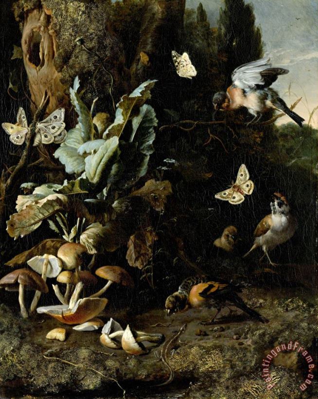 Animals And Plants painting - Melchior de Hondecoeter Animals And Plants Art Print