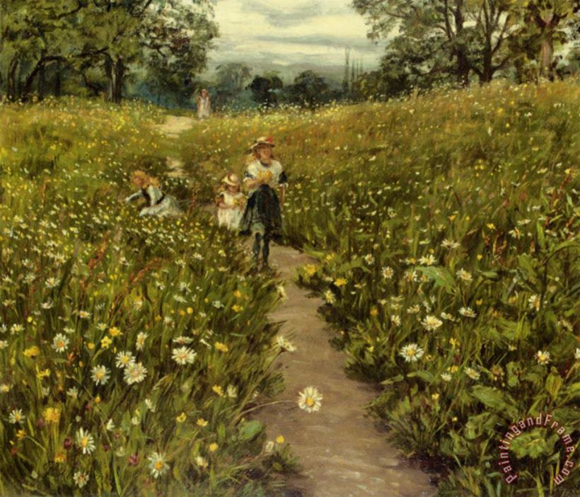Gathering Wild Flowers painting - Phillip Richard Morris Gathering Wild Flowers Art Print