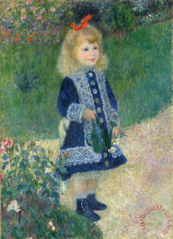A Girl With A Watering Can painting - Pierre Auguste Renoir A Girl With A Watering Can Art Print