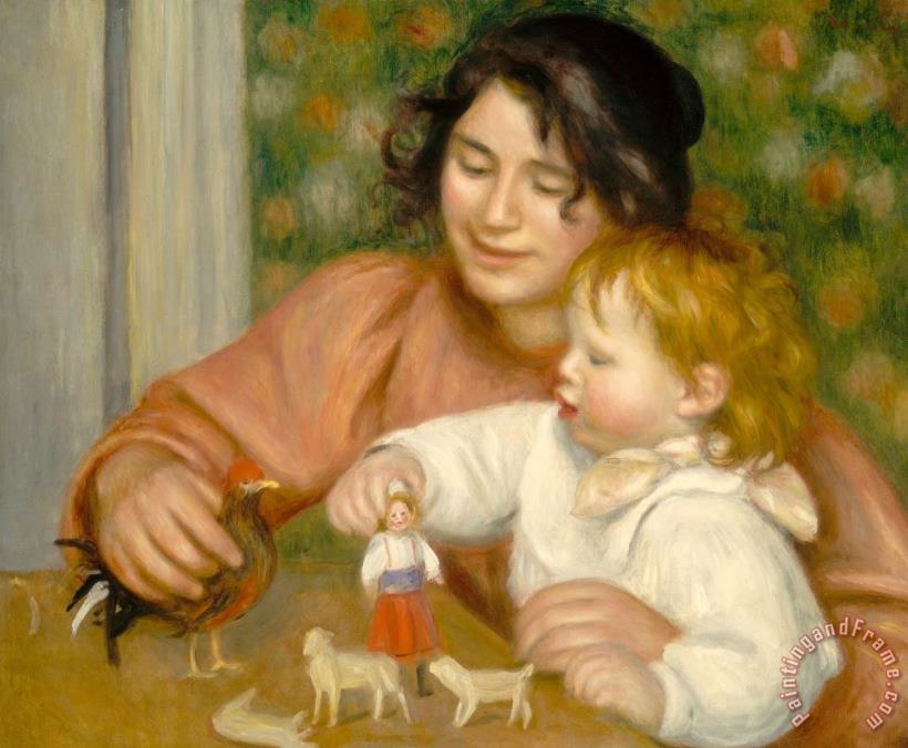 Child With Toys Gabrielle And The Artist S Son Jean painting - Pierre Auguste Renoir Child With Toys Gabrielle And The Artist S Son Jean Art Print