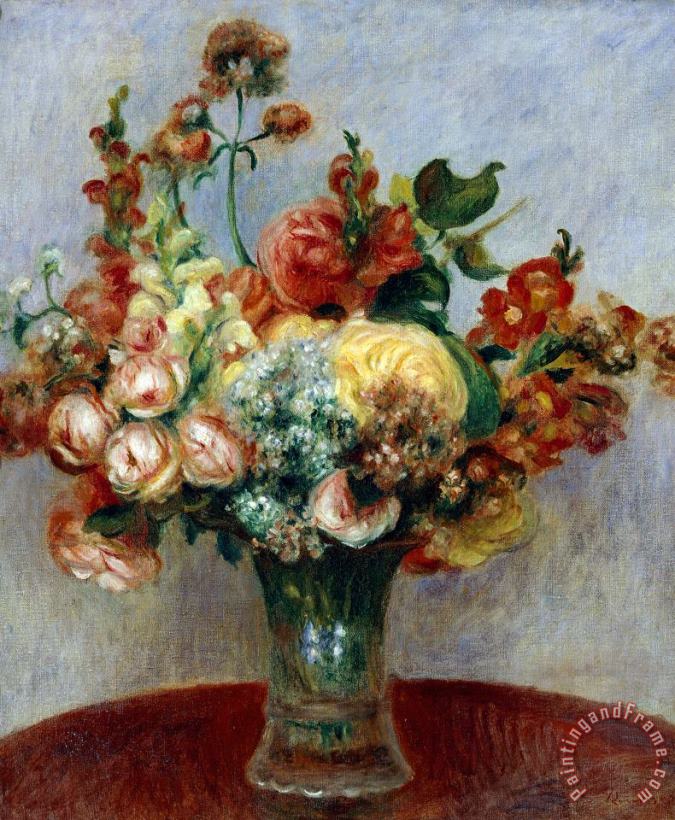 Flowers In A Vase painting - Pierre Auguste Renoir Flowers In A Vase Art Print