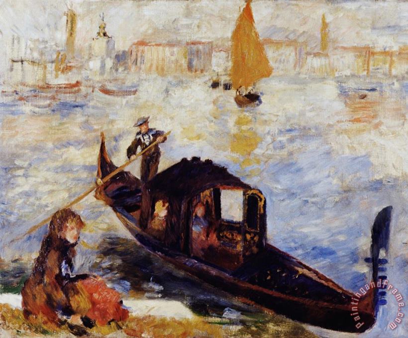 Pierre Auguste Renoir Gondola on The Grand Canal in Venice Art Print