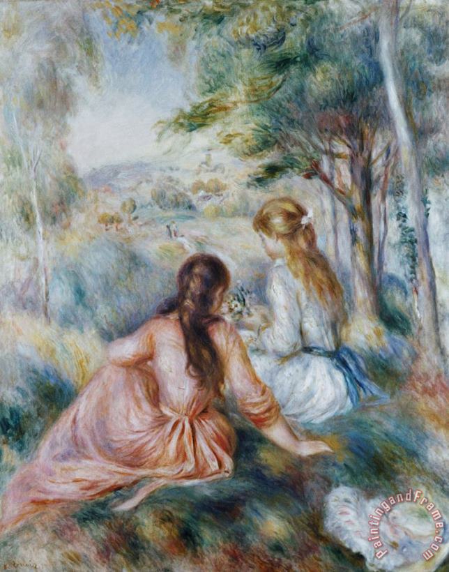 Pierre Auguste Renoir In The Meadow Art Painting