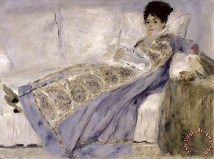 Pierre Auguste Renoir Madame Monet on a Sofa Art Print