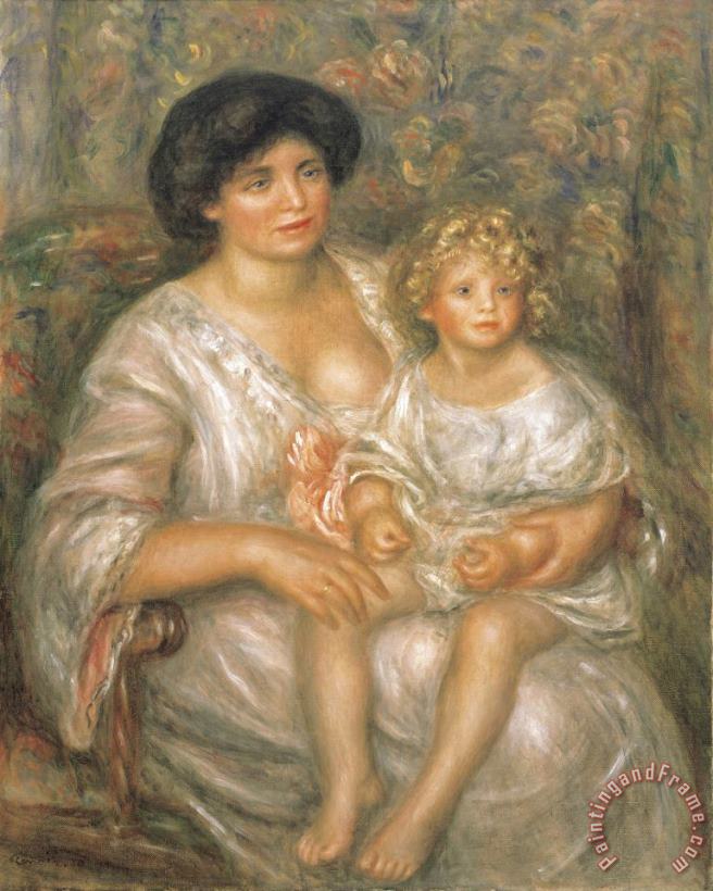 Mother And Child (madame Thurneyssen And Her Daughter) painting - Pierre Auguste Renoir Mother And Child (madame Thurneyssen And Her Daughter) Art Print
