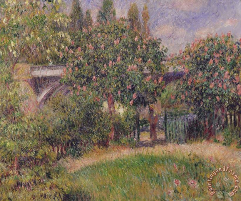 Pierre Auguste Renoir Railway Bridge at Chatou Art Painting