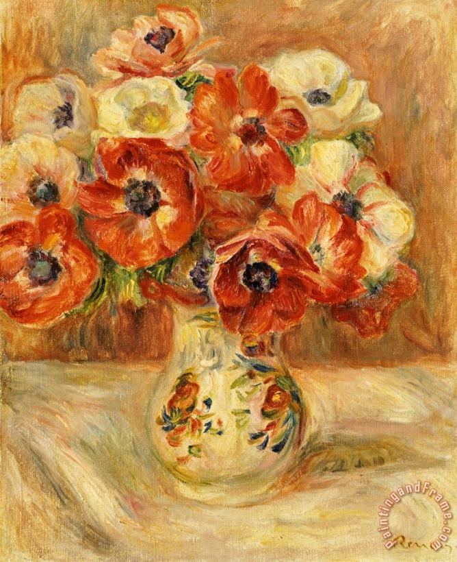 Still Life with Anemones painting - Pierre Auguste Renoir Still Life with Anemones Art Print