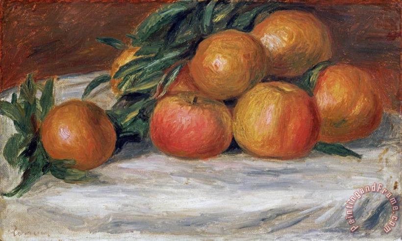 Still Life with Apples And Oranges painting - Pierre Auguste Renoir Still Life with Apples And Oranges Art Print