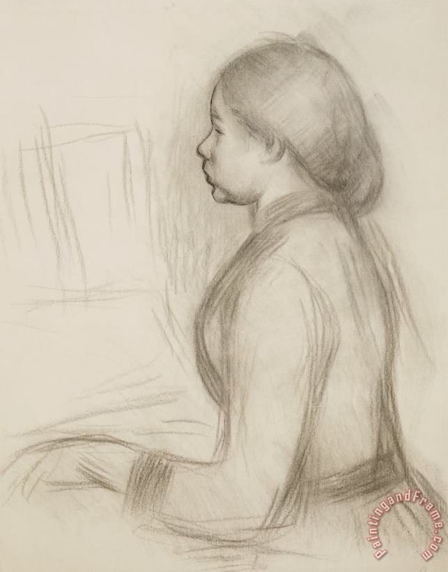 Study Of A Young Girl At The Piano painting - Pierre Auguste Renoir Study Of A Young Girl At The Piano Art Print