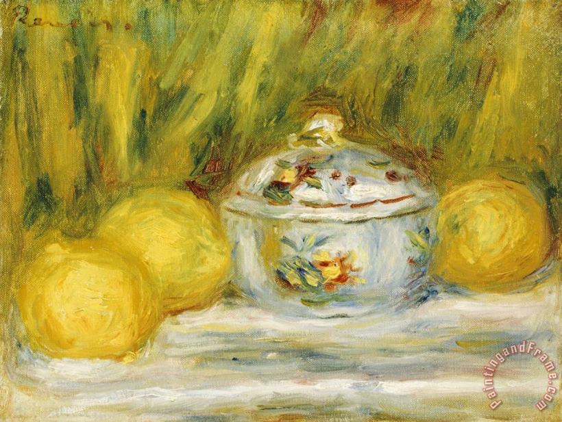 Sugar Bowl And Lemons painting - Pierre Auguste Renoir Sugar Bowl And Lemons Art Print