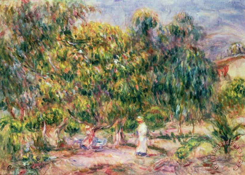 Pierre Auguste Renoir The Woman in White in the Garden of Les Colettes Art Painting