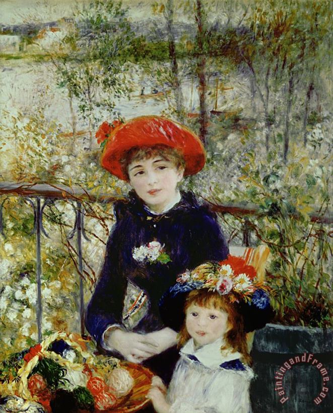 Two Sisters painting - Pierre Auguste Renoir Two Sisters Art Print