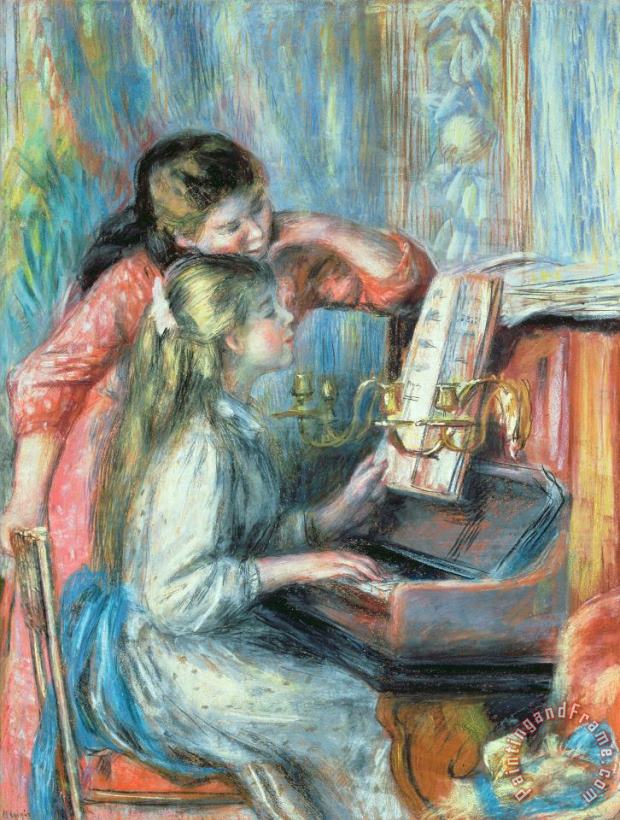 Young Girls at the Piano painting - Pierre Auguste Renoir Young Girls at the Piano Art Print