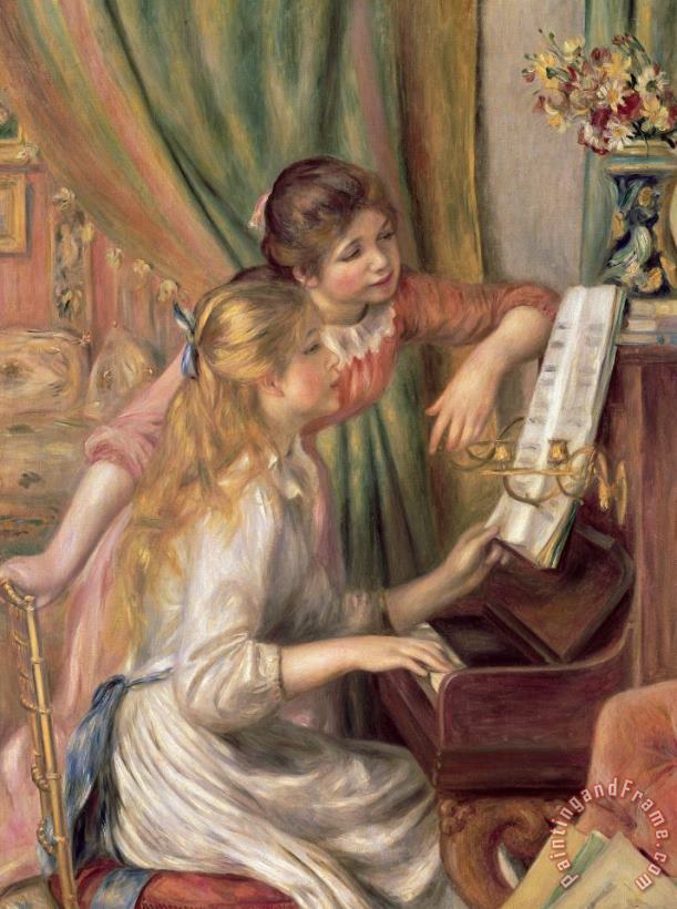 Pierre Auguste Renoir Young Girls at the Piano Art Painting