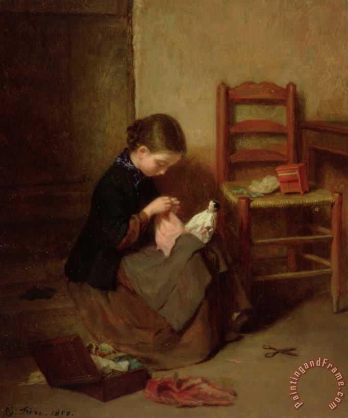 Pierre Edouard Frere The Little Dressmaker Art Print