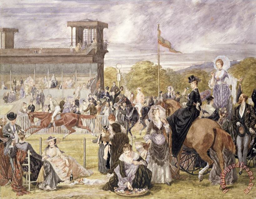 The Races At Longchamp In 1874 painting - Pierre Gavarni The Races At Longchamp In 1874 Art Print