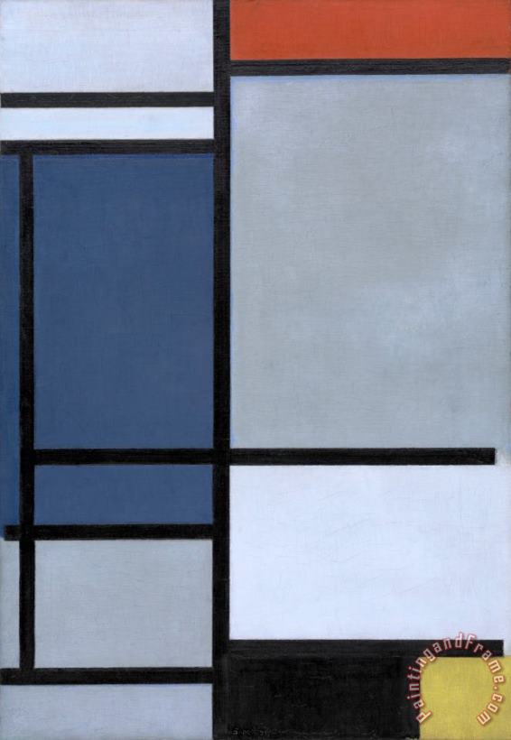 Piet Mondrian Composition with Red, Blue, Black, Yellow, And Gray Art Painting