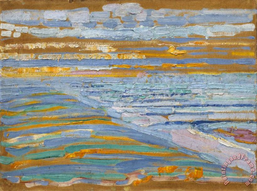 View From The Dunes with Beach And Piers, Domburg painting - Piet Mondrian View From The Dunes with Beach And Piers, Domburg Art Print