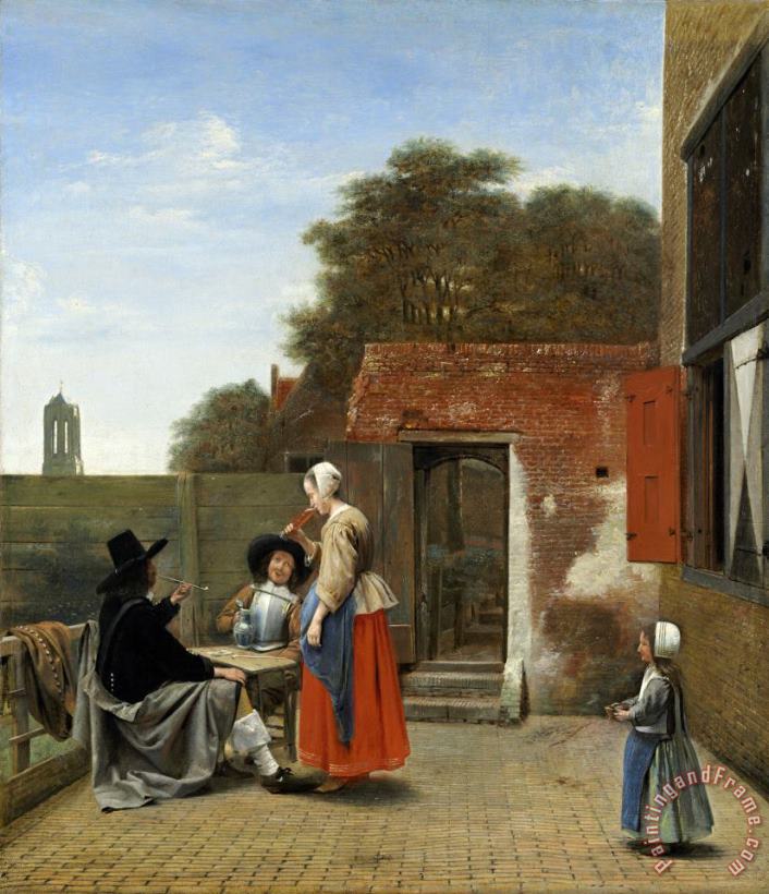 A Dutch Courtyard painting - Pieter de Hooch A Dutch Courtyard Art Print