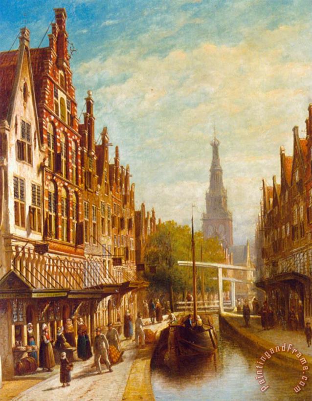 A View of Alkmaar painting - Pieter Gerard Vertin A View of Alkmaar Art Print