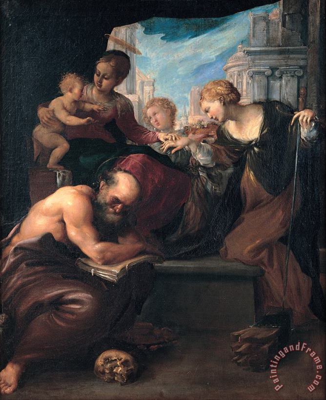 Pietro Faccini Mystic Marriage of Saint Catherine Art Painting